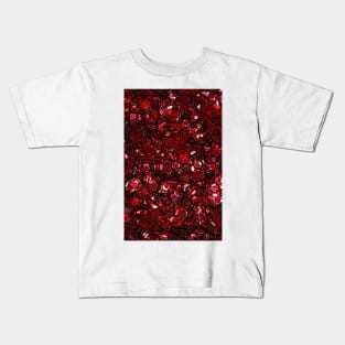 Red Scattered Sequins Kids T-Shirt